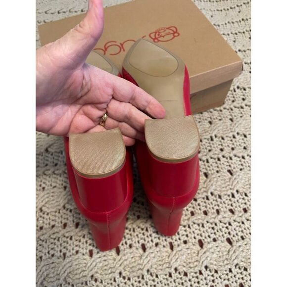 Womens Sugar Red Smooth Wide Width Ankle Boots Size 9W With 2-Inch Block Heel‎ - Picture 12 of 16